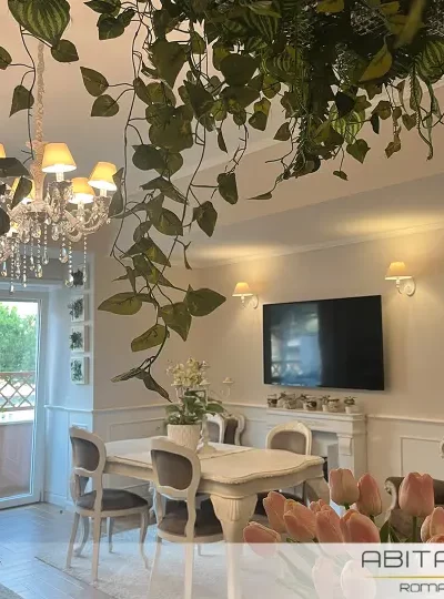 Sala pranzo di lusso dettagli raffinati Roma